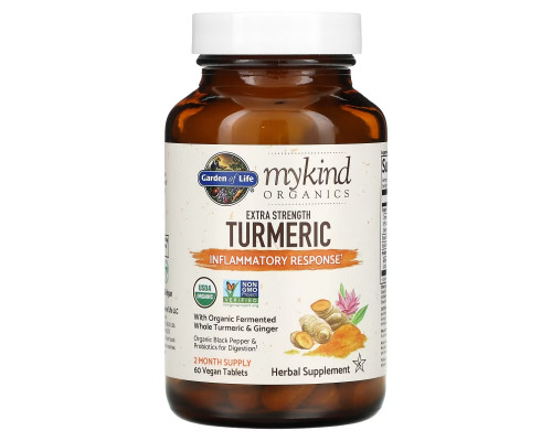 Garden of Life, Garden of Life, MyKind Organics, Extra Strength Turmeric Inflammatory Response, 60 Vegan Tablets Garden of Life, Garden of Life, MyKind Organics, Extra Strength Turmeric Inflammatory Response, 60 Vegan Tablets
