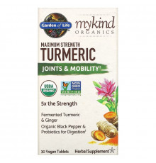 Garden of Life, MyKind Organics, Maximum Strength, Turmeric, Joints & Mobility, 30 Vegan Tablets