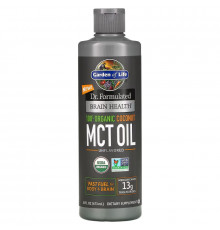 Garden of Life, Здоровье мозга от Dr. Formulated, 100%-ное органическое триглицеридное масло с цепочками средней длины из кокоса, без ароматизаторов, 473 мл