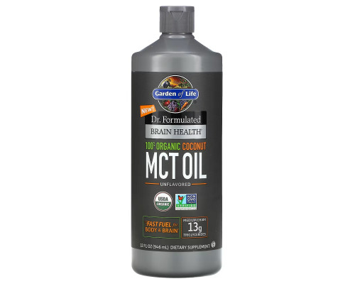 Garden of Life, Dr. Formulated Brain Health, 100% Organic Coconut MCT Oil, Unflavored, 32 fl oz(946ml) Garden of Life, Dr. Formulated Brain Health, 100% Organic Coconut MCT Oil, Unflavored, 32 fl oz(946ml)