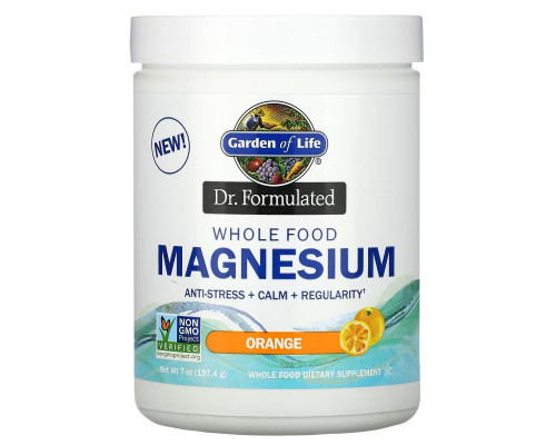 Garden of Life, Dr. Formulated, порошок магния из цельных продуктов, апельсин, 197,4 г Garden of Life, Dr. Formulated, порошок магния из цельных продуктов, апельсин, 197,4 г