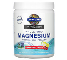 Garden of Life, Dr. Formulated, порошок магния из цельных продуктов, малина и лимон, 421,5 г