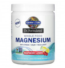 Garden of Life, Dr. Formulated, порошок магния из цельных продуктов, малина и лимон, 421,5 г