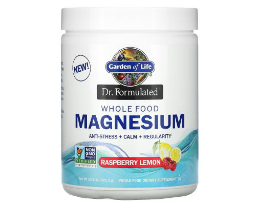 Garden of Life, Dr. Formulated, порошок магния из цельных продуктов, малина и лимон, 421,5 г Garden of Life, Dr. Formulated, порошок магния из цельных продуктов, малина и лимон, 421,5 г