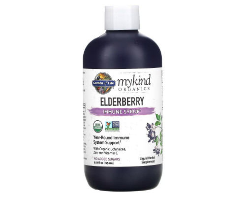Garden of Life, MyKind Organics, сироп с бузиной для иммунитета, 6,5 ж. унц. (195 мл) Garden of Life, MyKind Organics, сироп с бузиной для иммунитета, 6,5 ж. унц. (195 мл)