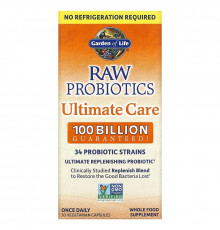 Garden of Life, Raw Probiotics Ultimate Care, 30 вегетарианских капсул