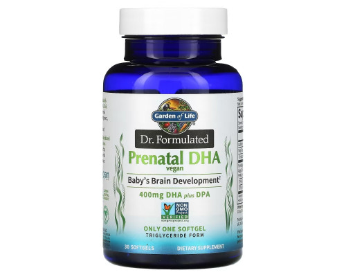 Garden of Life, Dr. Formulated, Vegan Prenatal DHA, 400 mg , 30 Softgels Garden of Life, Dr. Formulated, Vegan Prenatal DHA, 400 mg , 30 Softgels