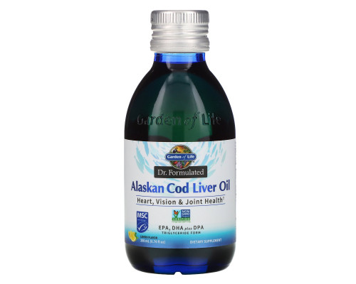 Garden of Life, Dr. Formulated, Alaskan Cod Liver Oil, Lemon, 6.76 fl oz (200 ml) Garden of Life, Dr. Formulated, Alaskan Cod Liver Oil, Lemon, 6.76 fl oz (200 ml)