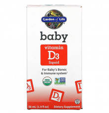 Garden of Life, Baby Vitamin D3 Liquid,  1.9 fl oz ( 56 ml)