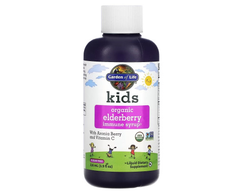 Garden of Life, Kids Organic Elderberry Immune Syrup 3.9 fl oz (116 mL)