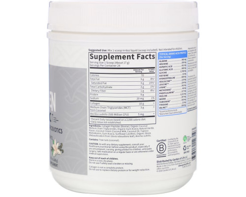 Garden of Life, Grass Fed Collagen, Coconut MCT, Vanilla, 14.39 oz (408 g) Garden of Life, Grass Fed Collagen, Coconut MCT, Vanilla, 14.39 oz (408 g)