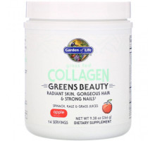 Для мышц и суставов Garden of Life, Greens Beauty, экологически чистый коллаген, с яблочным вкусом, 266 г (9,38 унции)