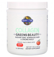 Для мышц и суставов Garden of Life, Greens Beauty, экологически чистый коллаген, с яблочным вкусом, 266 г (9,38 унции)