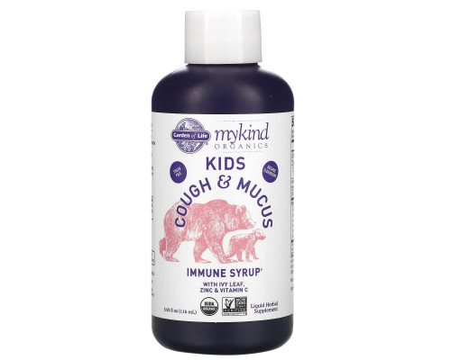 Garden of Life, Mykind Organics, Kids Cough & Mucus, Immune Syrup with Ivy Leaf, Zinc & Vitamin C, 3.92 fl oz (116 ml) Garden of Life, Mykind Organics, Kids Cough & Mucus, Immune Syrup with Ivy Leaf, Zinc & Vitamin C, 3.92 fl oz (116 ml)