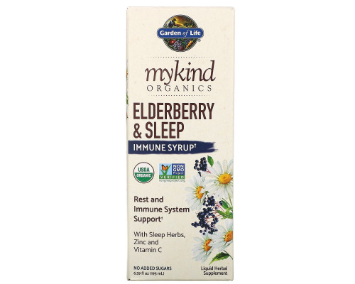 Garden of Life, MyKind Organics, Elderberry & Sleep Immune Syrup, 6.59 fl oz (195 ml) Garden of Life, MyKind Organics, Elderberry & Sleep Immune Syrup, 6.59 fl oz (195 ml)