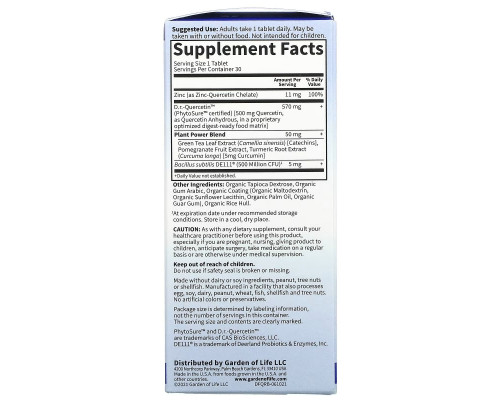Garden of Life, Dr. Formulated, Quercetin Recovery, 500 mg, 30 Vegan Tablets