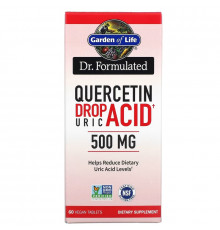 Garden of Life, Dr. Formulated, Quercetin Drop Uric Acid, 500 mg, 60 Vegan Tablets