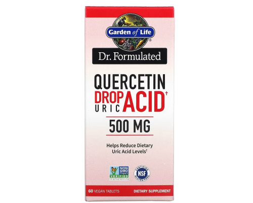 Garden of Life, Dr. Formulated, Quercetin Drop Uric Acid, 500 mg, 60 Vegan Tablets Garden of Life, Dr. Formulated, Quercetin Drop Uric Acid, 500 mg, 60 Vegan Tablets