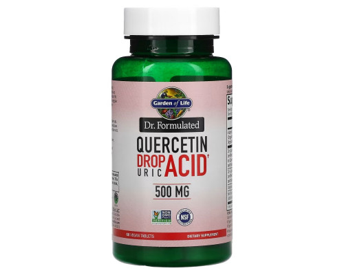 Garden of Life, Dr. Formulated, Quercetin Drop Uric Acid, 500 mg, 60 Vegan Tablets Garden of Life, Dr. Formulated, Quercetin Drop Uric Acid, 500 mg, 60 Vegan Tablets