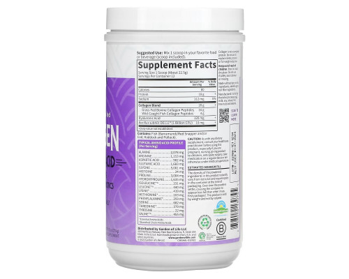 Garden of Life, Wild Caught & Grass Fed Collagen, Hyaluronic Acid, Unflavored, 9.52 oz (270 g) Garden of Life, Wild Caught & Grass Fed Collagen, Hyaluronic Acid, Unflavored, 9.52 oz (270 g)