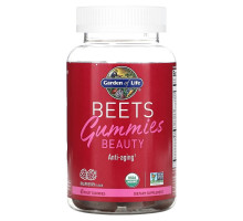 Garden of Life, Beets Gummies Beauty, Raspberry, 60 Fruit Gummies