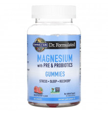 Garden of Life, Magnesium with Pre & Probiotics Gummies, Raspberry , 60 Gummies