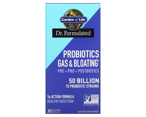 Garden of Life, Probiotics Gas & Bloating, 50 Billion, 30 Vegetarian Capsules Garden of Life, Probiotics Gas & Bloating, 50 Billion, 30 Vegetarian Capsules