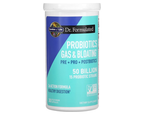 Garden of Life, Probiotics Gas & Bloating, 50 Billion, 30 Vegetarian Capsules Garden of Life, Probiotics Gas & Bloating, 50 Billion, 30 Vegetarian Capsules