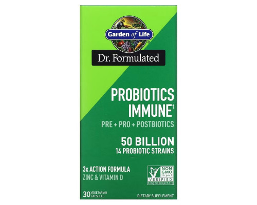Garden of Life, Probiotics Immune, 50 Billion, 30 Vegetarian Capsules Garden of Life, Probiotics Immune, 50 Billion, 30 Vegetarian Capsules