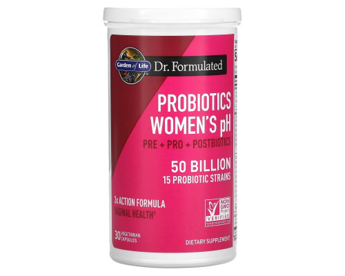 Garden of Life, Probiotics Women's pH, 50 Billion, 30 Vegetarian Capsules Garden of Life, Probiotics Women's pH, 50 Billion, 30 Vegetarian Capsules