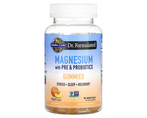 Garden of Life, Magnesium with Pre & Probiotics Gummies, Peach, 60 Gummies Garden of Life, Magnesium with Pre & Probiotics Gummies, Peach, 60 Gummies