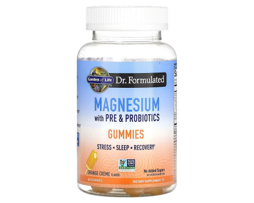 Garden of Life, Magnesium with Pre & Probiotics Gummies, Orange Creme, 60 Gummies Garden of Life, Magnesium with Pre & Probiotics Gummies, Orange Creme, 60 Gummies