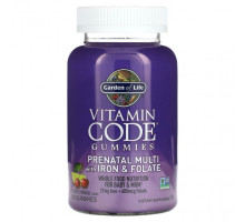 Женское здоровье Garden of Life, Vitamin Code, жевательные таблетки для беременных, мультивитамины с железом и фолатом, вишневый лимонад, 90 жевательных таблеток