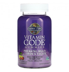 Женское здоровье Garden of Life, Vitamin Code, жевательные таблетки для беременных, мультивитамины с железом и фолатом, вишневый лимонад, 90 жевательных таблеток