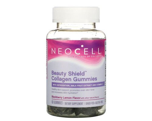 Neocell, Beauty Shield, Collagen Gummies, Blackberry Lemon, 60 Gummies Neocell, Beauty Shield, Collagen Gummies, Blackberry Lemon, 60 Gummies