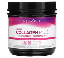 Коллаген NeoCell, Super Collagen Plus с витамином C и гиалуроновой кислотой, 390 г (13,7 унции)