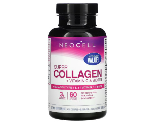 NeoCell, Super Collagen, + Vitamin C & Biotin, 180 Tablets NeoCell, Super Collagen, + Vitamin C & Biotin, 180 Tablets