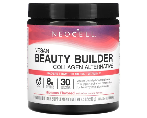 NeoCell, Vegan Beauty Builder Collagen Alternative Powder, Hibiscus, 8.5 oz (240 g) NeoCell, Vegan Beauty Builder Collagen Alternative Powder, Hibiscus, 8.5 oz (240 g)