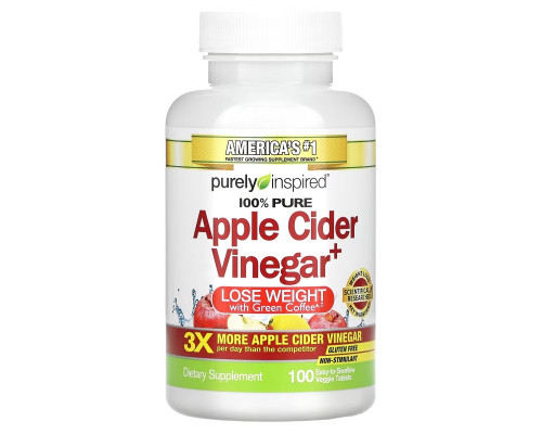 Purely Inspired, Apple Cider Vinegar+, 100 Easy-to-Swallow Veggie Tablets Purely Inspired, Apple Cider Vinegar+, 100 Easy-to-Swallow Veggie Tablets