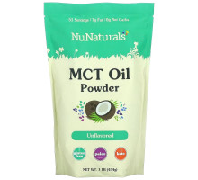 NuNaturals, MCT масло в порошке, без добавок, 454 г (1 фунт)