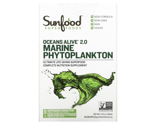 Sunfood Морской фитопланктон "Живой океан" 1 жидкая унция (29.5 мл) Sunfood Морской фитопланктон "Живой океан" 1 жидкая унция (29.5 мл)