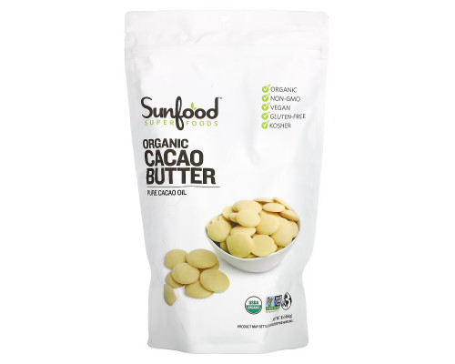 Sunfood, Organic Cacao Butter, 1 lb (454 g) Sunfood, Organic Cacao Butter, 1 lb (454 g)