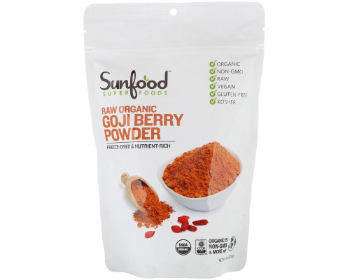Sunfood, Raw Organic Goji Berry Powder, 8 oz (227 g) Sunfood, Raw Organic Goji Berry Powder, 8 oz (227 g)