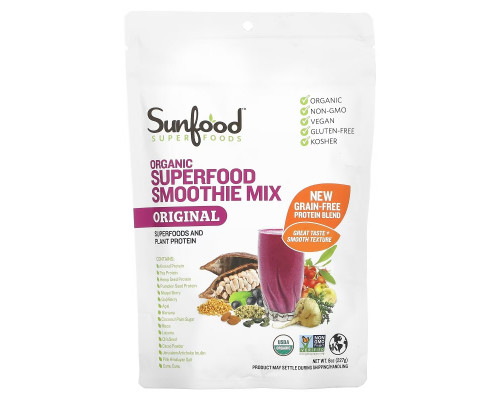 Sunfood Raw Organic Superfood Smoothie Mix 8 oz (227 g) Sunfood Raw Organic Superfood Smoothie Mix 8 oz (227 g)
