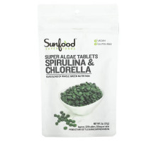 Sunfood Spirulina & Chlorella Super Algae Tablets 250 mg 225 Tablets