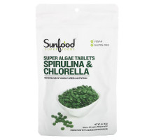 Sunfood, Spirulina & Chlorella, Super Algae Tablets, 250 mg, 456 Tablets