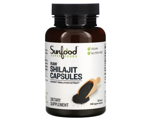 Sunfood, Сырой Шиладжит, Капсулы, 700 мг, 90 капсул Sunfood, Сырой Шиладжит, Капсулы, 700 мг, 90 капсул