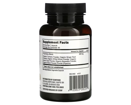 Sunfood, Turmeric & Super Herbs, 601 mg, 90 Count Sunfood, Turmeric & Super Herbs, 601 mg, 90 Count