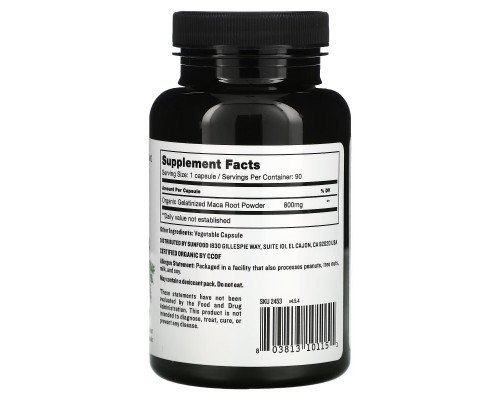 Sunfood, Желатинированные капсулы мака, 800 мг, 90 капсул Sunfood, Желатинированные капсулы мака, 800 мг, 90 капсул