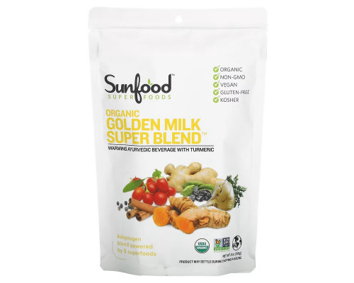 Sunfood, Organic Golden Milk Super Blend Powder, 6 oz (168 g) Sunfood, Organic Golden Milk Super Blend Powder, 6 oz (168 g)